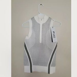 NWT UAS Under Armour Tim Coppens Knit Racer Tank Small Green White sleeveless.